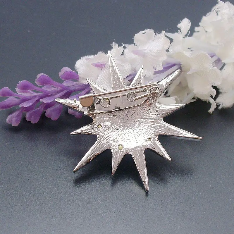 Hotsale Sparkly Shiny Fashion Clear Rhinestone Crystal Alloy STAR Brooch Wedding Jewelry Pin For Women Men, Item No.: ART104