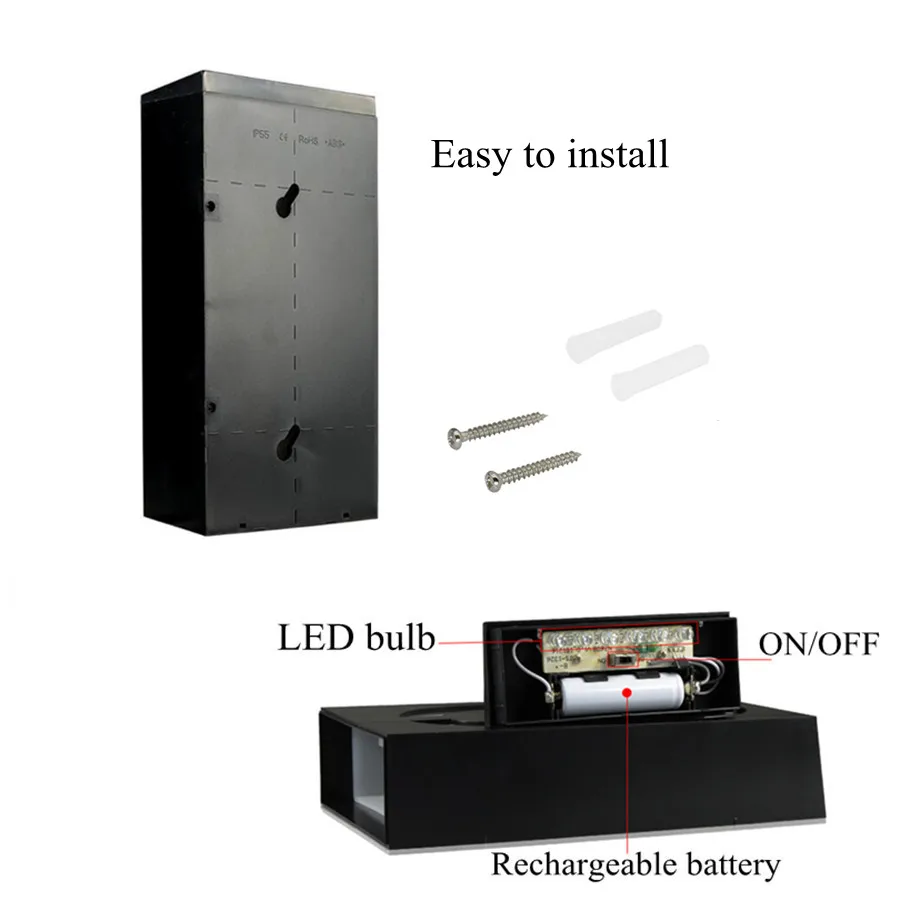 Luz LED Solar de pared para exteriores, iluminación con número de casa, placa de puerta, lámpara automática, luces de porche con número de batería Solar para el hogar