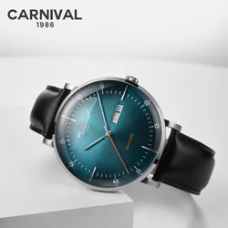 Moda MIYOTA orologio automatico marchio di lusso carnevale uomo orologio impermeabile data settimana cinturino in pelle zaffiro orologi meccanici uomo