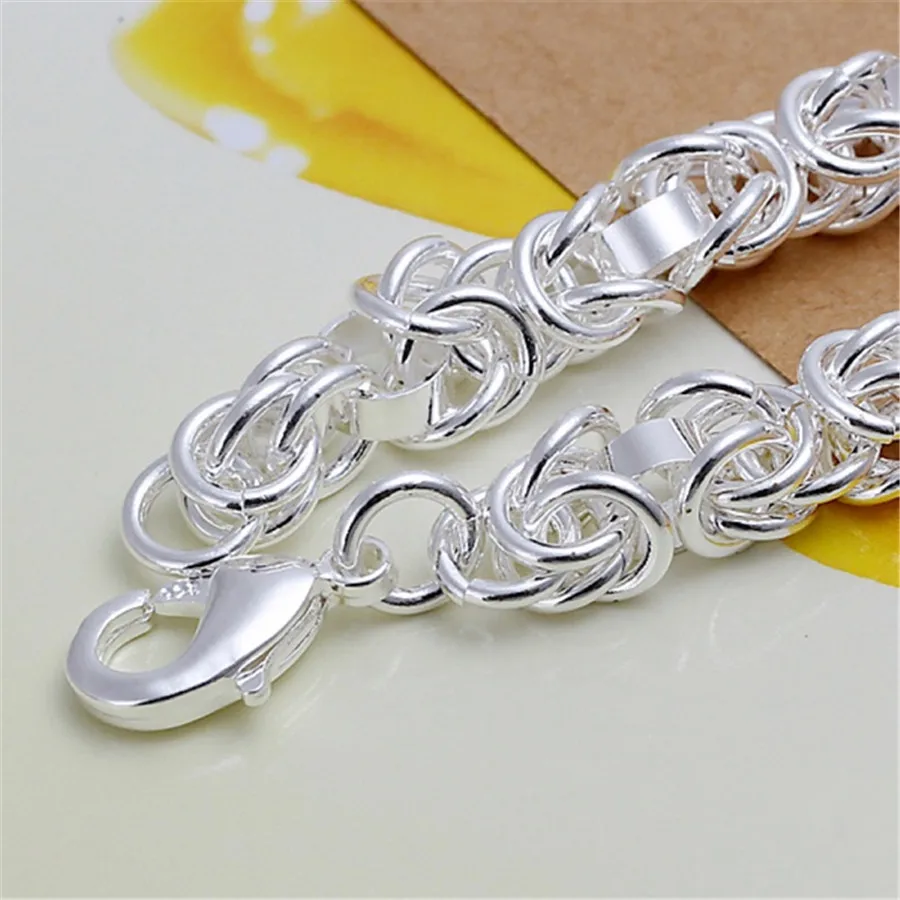 silver color bracelets Cute noble chain for women lady Men wedding party gifts fashion jewelry Christmas gifts H073