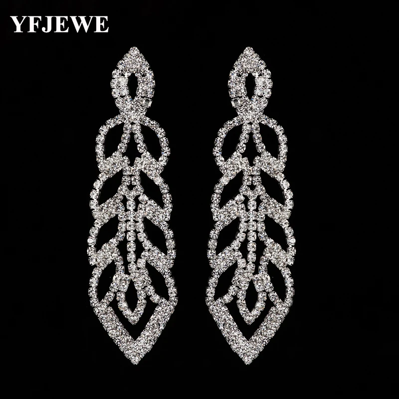 YFJEWE hot sale factory wholesale crystal earrings for women vintage long earrings wedding gifts E510