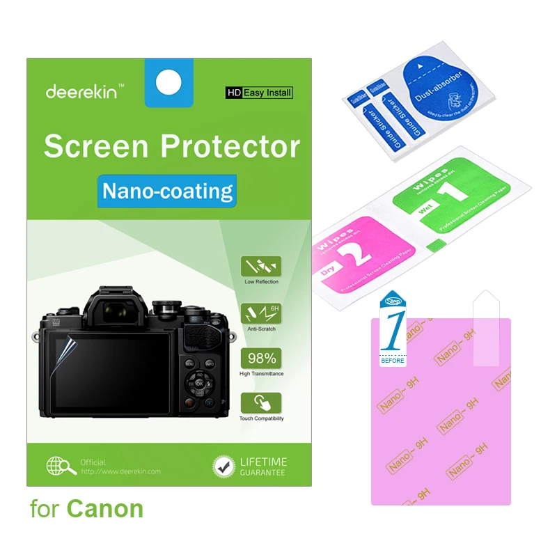 Deerekin HD Nano-coating Screen Protector w/ Top LCD Film for Canon EOS 5D Mark IV Digital Camera