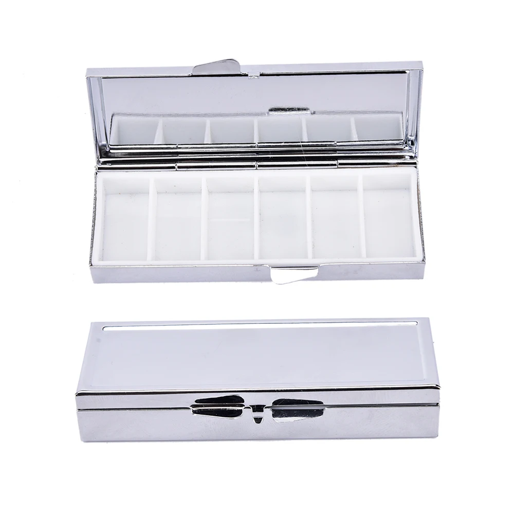 1pc 6 Grid Folding Pill Case Container For Medicines Organizer Pill Box Travel Essential Pill Splitters 85*35*15mm