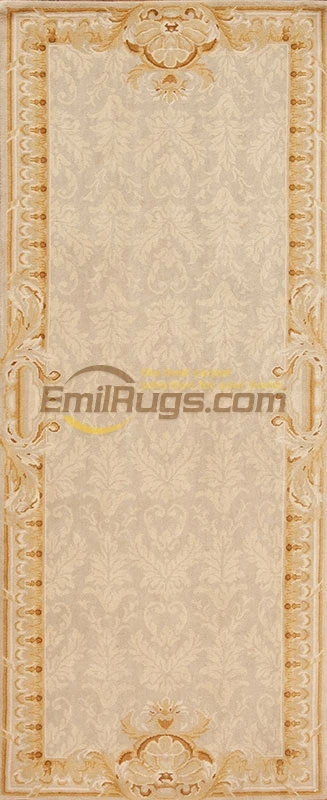 Savonnerie Style Hand Knotted Wool Pile Area Rug Embroidered Curtains Chinese Wool Carpets Natural Sheep Wool