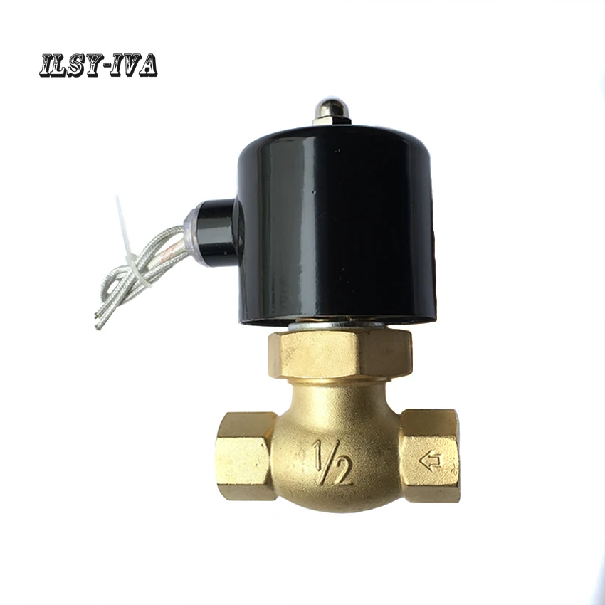 2L/US series two way brass DN15 Steam solenoid valve,DC24V piston-type high-temperature high-pressure steam solenoid valve