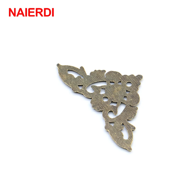 8PCS NAIERDI Jewelry Box Corner Protector Antique Frame Book Menus Butterfly Decoration Corner Bracket For Furniture Hardware
