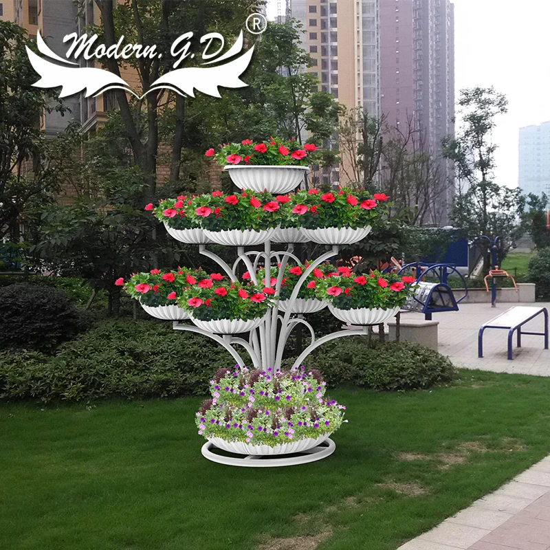 

Custom outdoor stainless steel sculpture iron frame pots