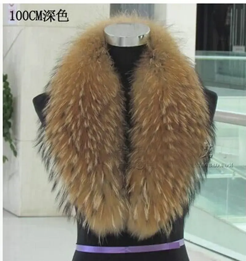 Free shipping Natural raccoon fur collar fox fur collar raccoon fur collar really hat scarf down collars customization