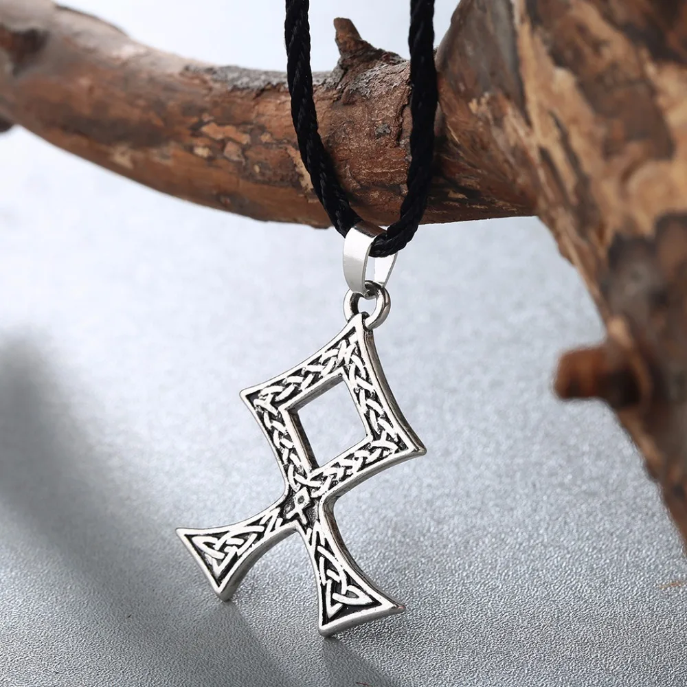 Cxwind Viking Runes Pendants & Necklaces Norse Amulet Rune Cross Necklace for Men Pagan Talisman Pendant Jewelry Accessories