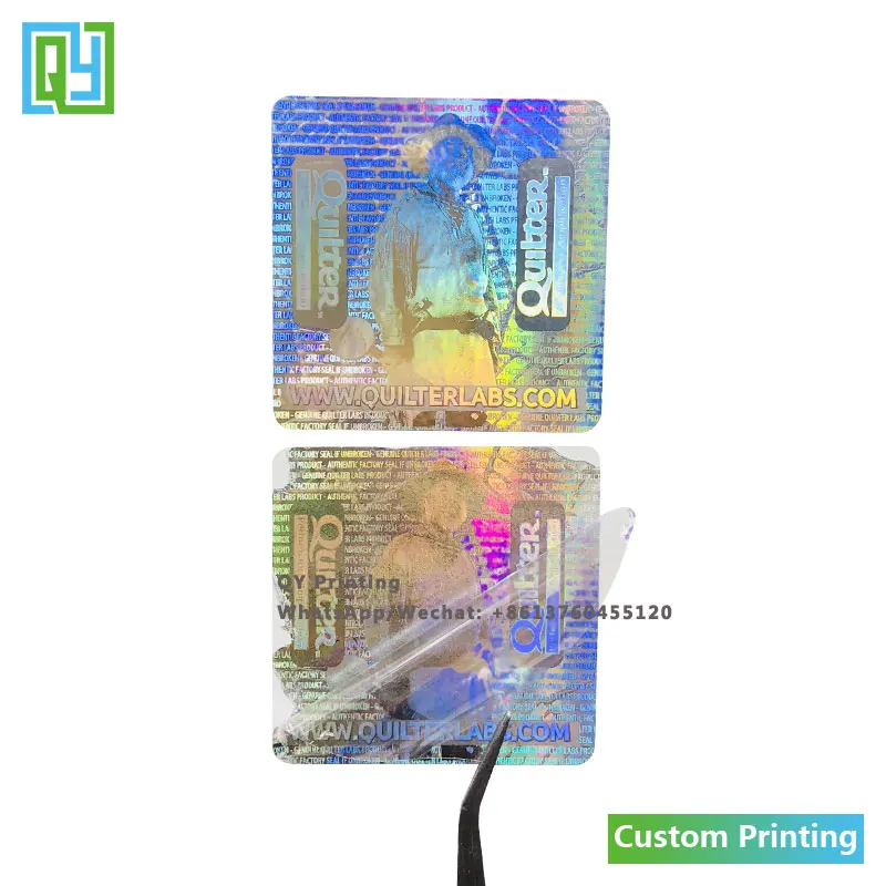 10000pcs 50x50mm Custom Silver Security Hologram Stickers Hologram Stamp 3D VOID Labels For Cell Phone