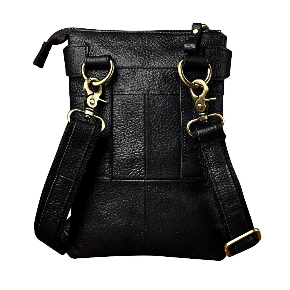 Leather Men Multifunction Designer Casual Crossbody Shoulder Messenger Bag Fashion Waist Belt Pack Bag Phone Tablets Case 8711b