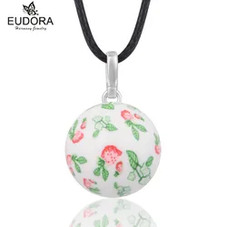 Angel Caller baby Colorful Flowers Printed Harmony Bola Pendant Pregnancy Ball Sounds Belly Bola Mexican Chime Ball Necklace