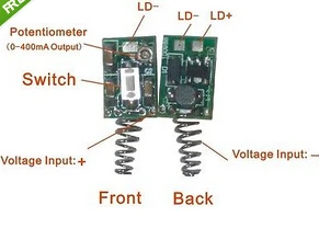 Professional 405nm blue 100-300mw Laser Diode Driver Reverse Protection DIY