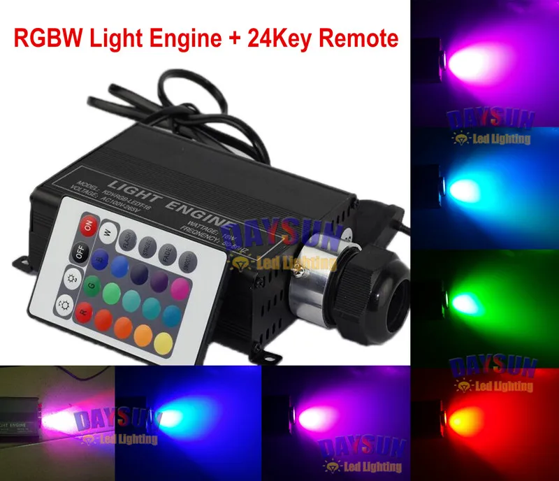 

Free Shipping LED Star Ceiling Light Engine 16W RGB LED Fiber Optic Light Source + 24 Keys IR Remote Controller US Brazil Russia