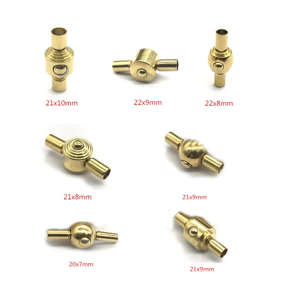 Gold 316l Stainless Steel 3mm Hole Size  Magnetic Clasps for Leather Cord DIY Bracelet Jewelry Making