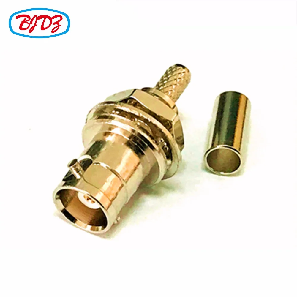 

Free Shipping 10pcs rf straight crimp Mini BNC Female bulkhead connector for FIEX2 RA8000 RG174 cable