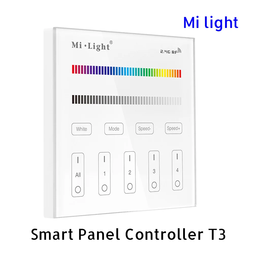 

BSOD LED Smart Panel Remote Controller Control T3 RF 2.4G Milight Wireless Controller 4-Zone RGB/RGBW 16 Milion Colors