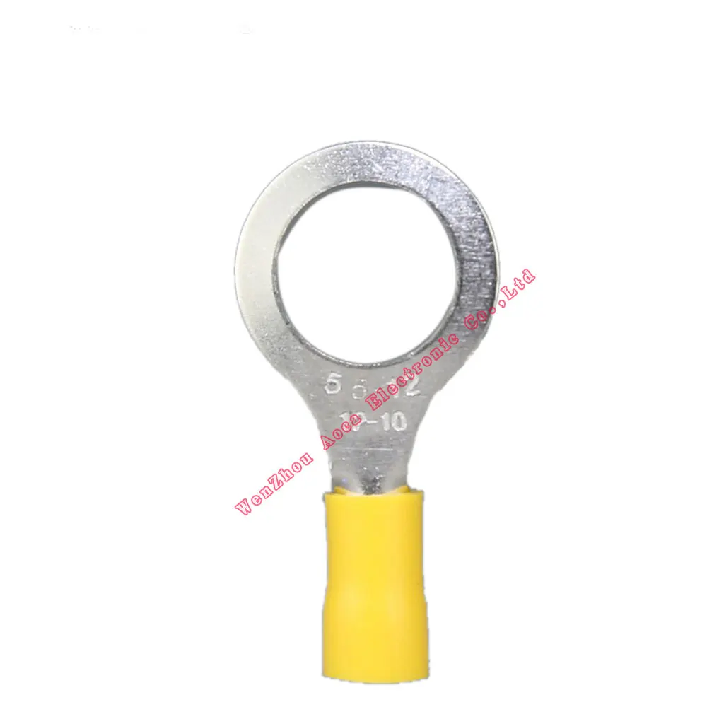 1000pcs RV series Ring insulated terminal cable Crimp Terminal Cable Wire Connector 4~6mm2 AWG 12-10 RV ring terminal