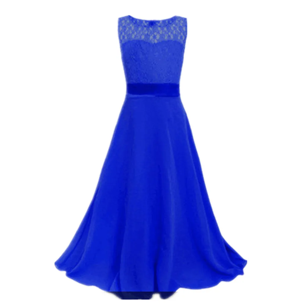 Vestido longo de chiffon com laço e flor estrela, vestido de festa de formatura para meninas grandes de 14 a 16