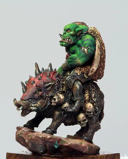 1/18 90MM ancient Orc on Boar 90mm    Resin figure Model kits Miniature gk Unassembly Unpainted