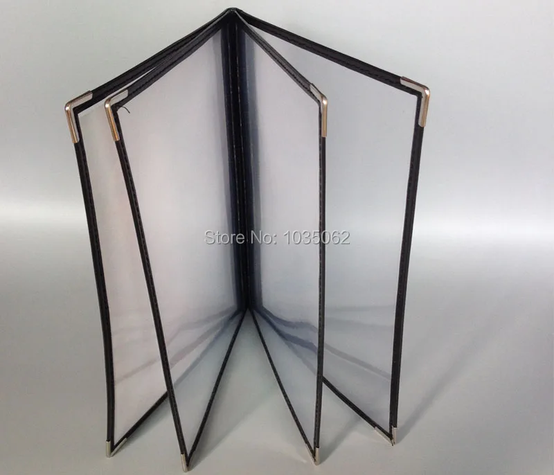 A4 4 Lembar Transparan Menu Cover Bingkai Hitam Merah Putih