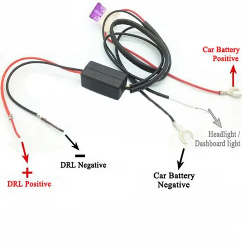 DC 12V Auto Car LED Daytime Running Light Relay Harness DRL Controller ON OFF Car Light Accessories