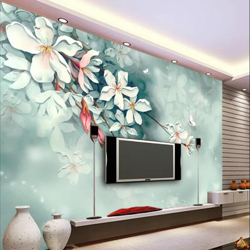 

3D Wallpaper for Walls 3d Photo Silk Murals Wallpaper Customization Backgrounds for Living Room Dream hand painted cherry