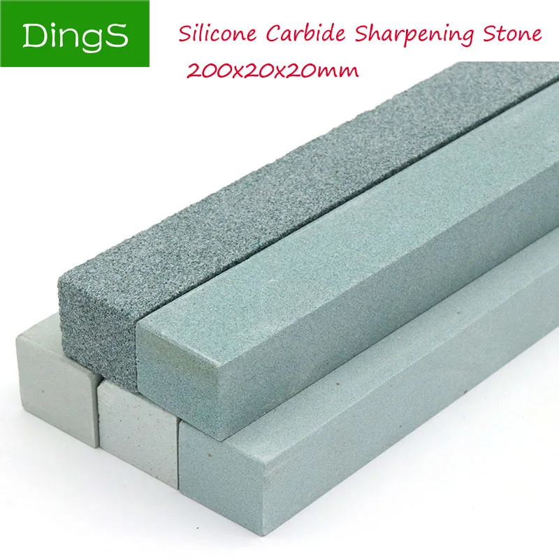 1pc 80-3000 Grit Square Jade Knife Sharpener Sharpening Stone Green Silicone Carbide Oil Stone Polish Grinding Tools 200x20mm