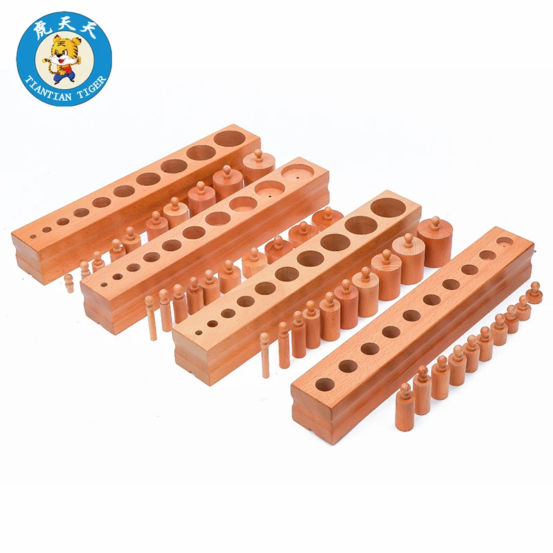 

Montessori teaching aids kindergarten sensory learning children's wooden educational toys Cylinder Block