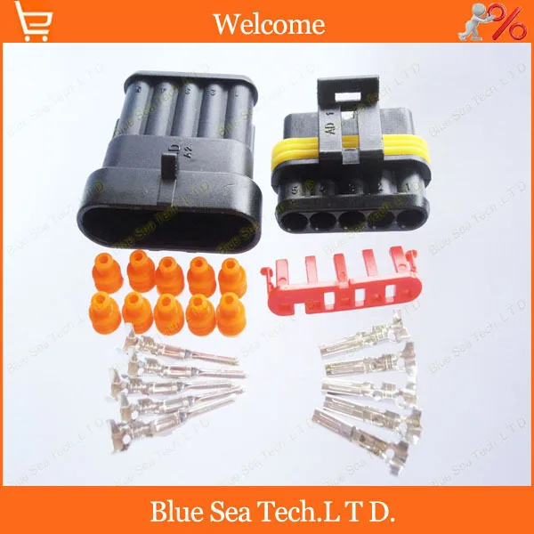 10 sets 5 Pin/way High imitation AMP 282089-1/282107-1 Automotive HID Connectors for HEV/EV Start/Stop/Inverter Systems etc.