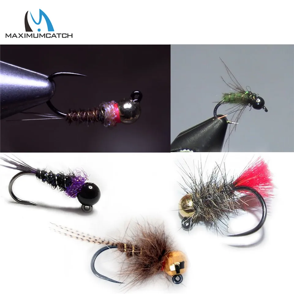 Maximumcatch 25pc Slotted Tungsten Beads 2.4-4.0mm Nymph Fly Tying Beads Multi Color Fly Tying Materials