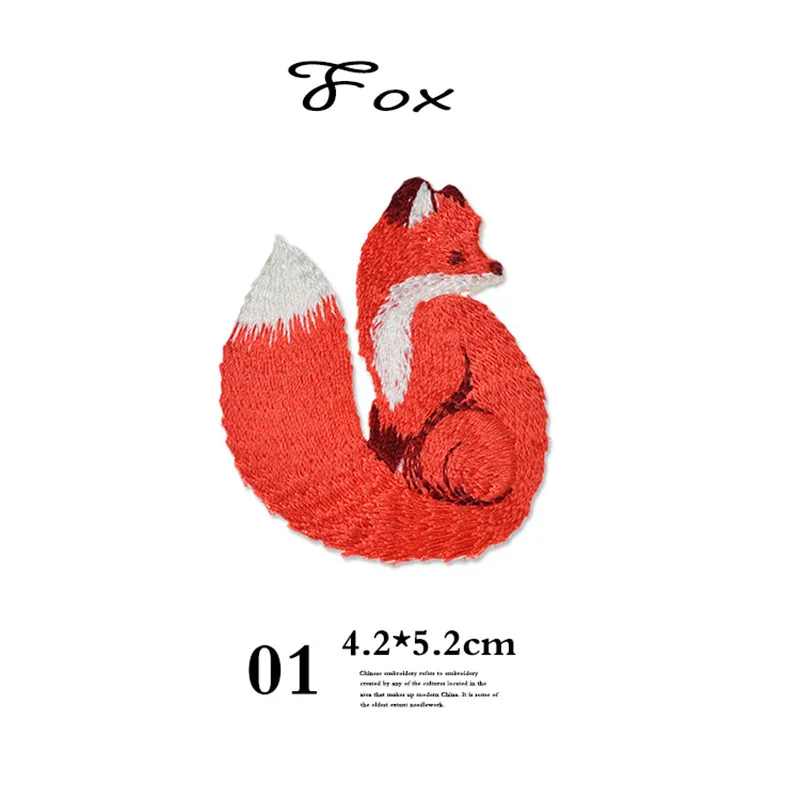 AHYONNIEX Marke Eisen Auf Bestickt Niedlich Fuchs Patches Kleidung Taschen DIY Applique Stickerei Parches Eisen Patch für Kleidung – Detail 3