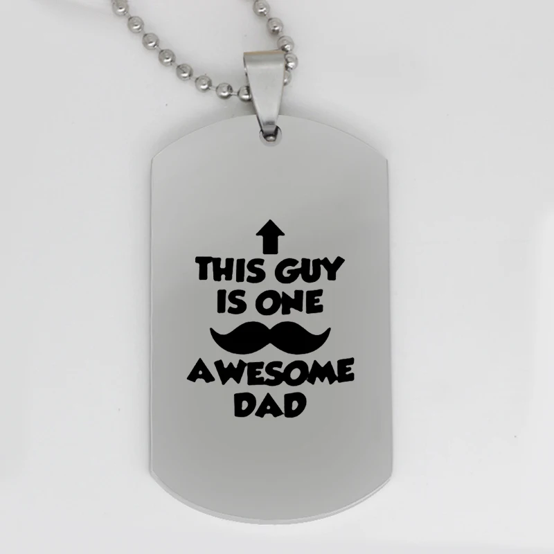 Ufine jewelry Dad gift pendant army card this guy is one awesome dad stainless steel customed necklace N4383