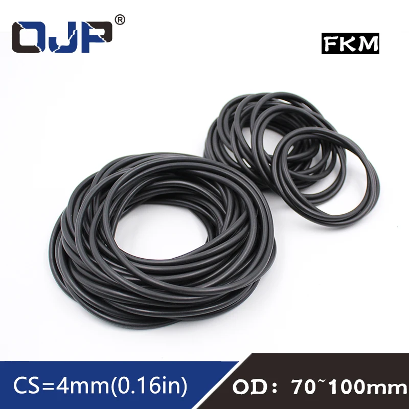 

1PC Fluorine rubber Ring Black FKM O-rings Seal CS4mm OD70/75/80/85/90/95/100mmm O Ring Seal Gasket Oil Ring Fuel Sealing Washer