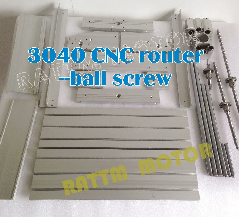 CNC Router Engraving Mill machine 3040 frame with ball screw & 52mm clamp Fixture for DIY logo hobby