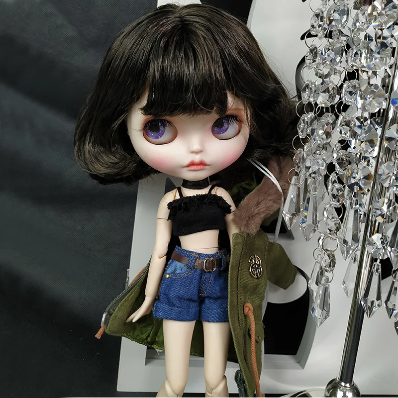 ICY DBS Blyth doll 1/6 Joint Body hand painted matte face white skin Handsome black short hair suit 30cmBJD SD gift AB hand set