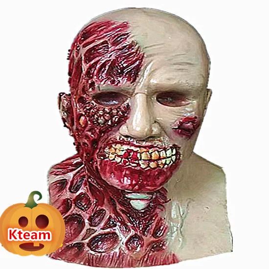 

Top grade Halloween Adult Mask Zombie Mask Latex Bloody Scary Extremely Disgusting Full Face Mask Costume Party Cosplay Prop