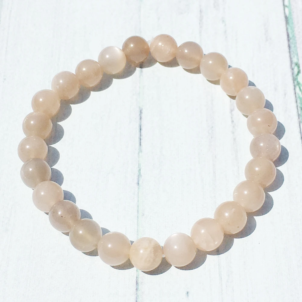 MG0330 Natural A Grand Sunstone Bracelet Women`s Energy Spiritual Beaded Bracelet Meditation Wrist Mala Beads Bracelet