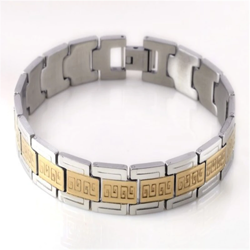 Personality Stainless Steel Black Rubber Men Bracelet Jewelry Wristbands High Quality Bangle Accessories