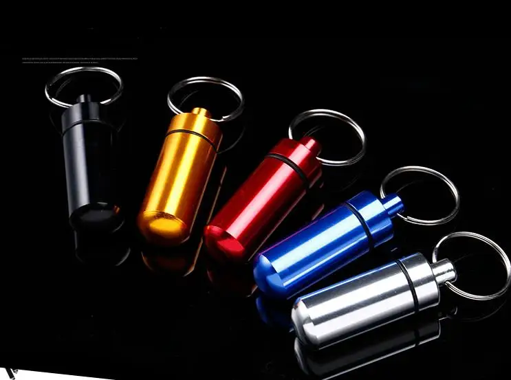 500PCS Travel Essentials Good quality Micro Pill box Cache Container Geocache Geocaching Key rings keychain holder vial