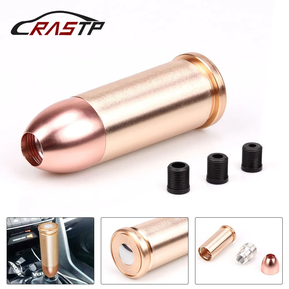 

RASTP-Brass Bullet Style Gear Shift Knob for Car SUV Truck Manual Transmission Shifter Lever Shift Knob RS-SFN048