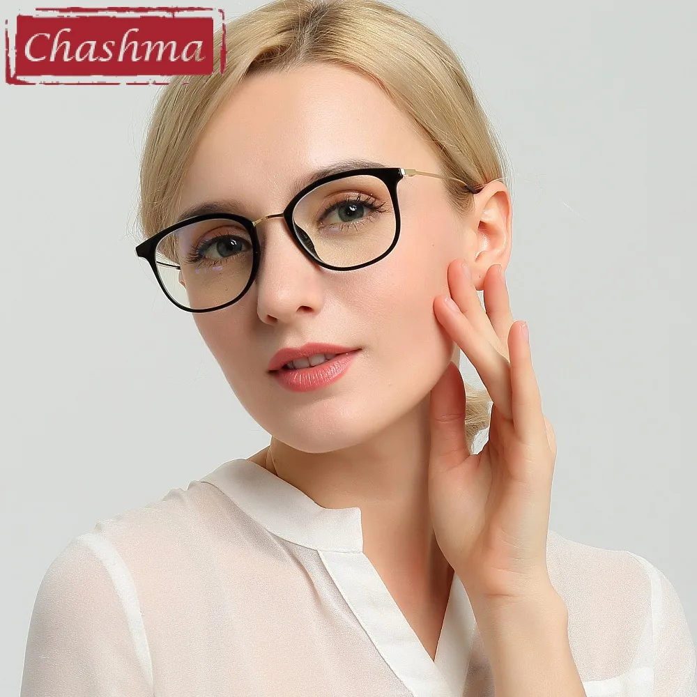 

Chashma Eyewear Fashion Prescription Glasses Women TR 90 Men Spectacle Recipe Lenses Light Weight Flexible Frame