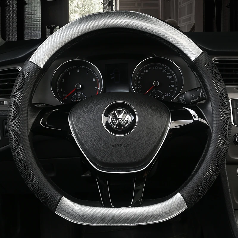 New D Shape Steering Wheel Cover for VW Golf 7 Polo 2014-2019 Scirocco Jetta 6 2017-2019 Santana 2016-2018 Auto Accesorioss