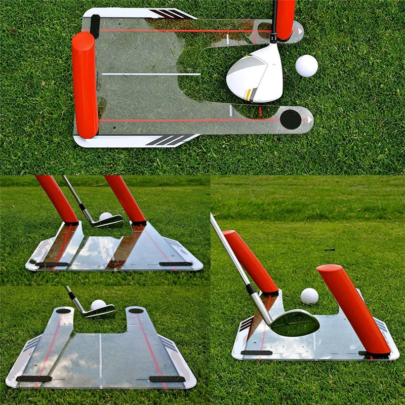 4 rojo velocidad barras entrenador de Golf trampa de Velocidad base con espejo Swing de Golf entrenador forma disparos Swing práctica espejo con