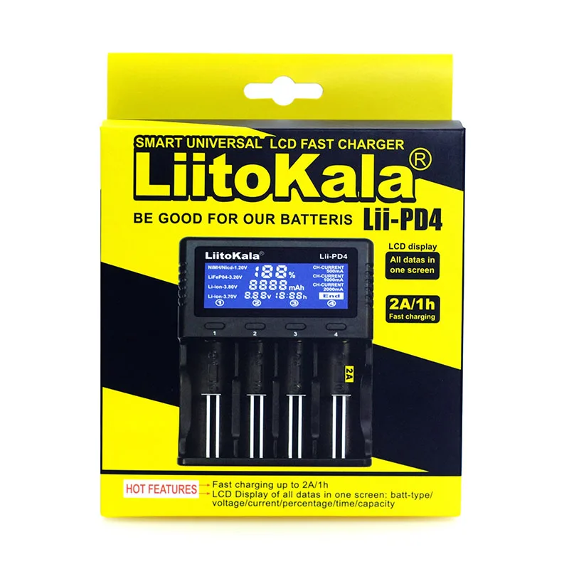 LiitoKala Lii-PD4 500 402 202 S1 S2 ładowarka do 18650 26650 21700 18350 AA AAA 3.7V/3.2V/1.2V bateria litowa NiMH