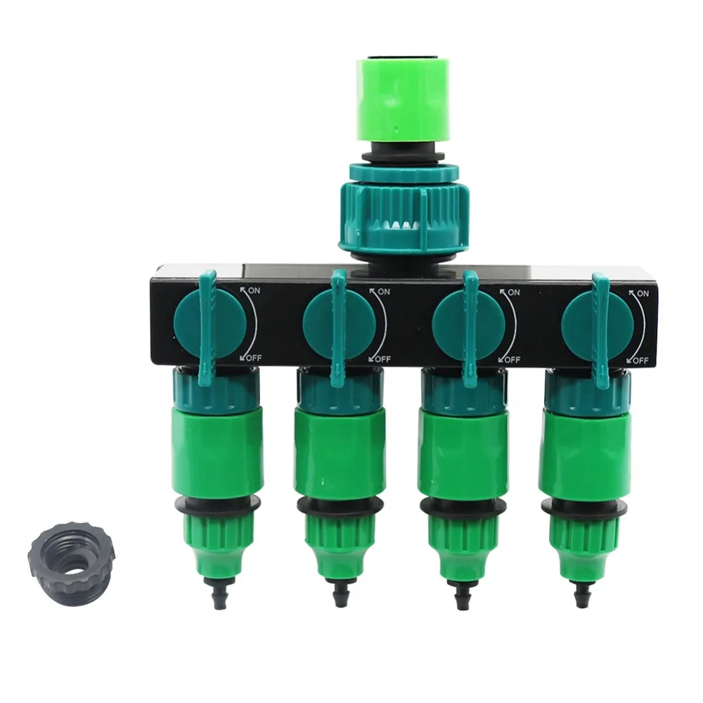 Garden Irrigation 4-way Tap Hose Splitter Garden Drip 4/7 or 8/11 Hose Fittings Pipe Connector Irrigation Set 1 Set