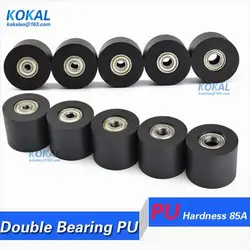 [PUT] TPU PU Rubber soft 626zz 626z double ball bearing guid rail driving medium wheel pulleys PU sliding bearing 30/35/40/46mm