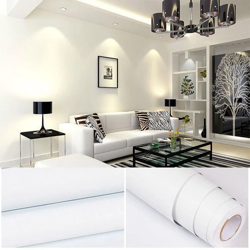 60cm*3M Solid Matt PVC Self-adhesive Waterproof Wallpaper DIY Wall Stickers furniture renovation Drawer Poster Living Room