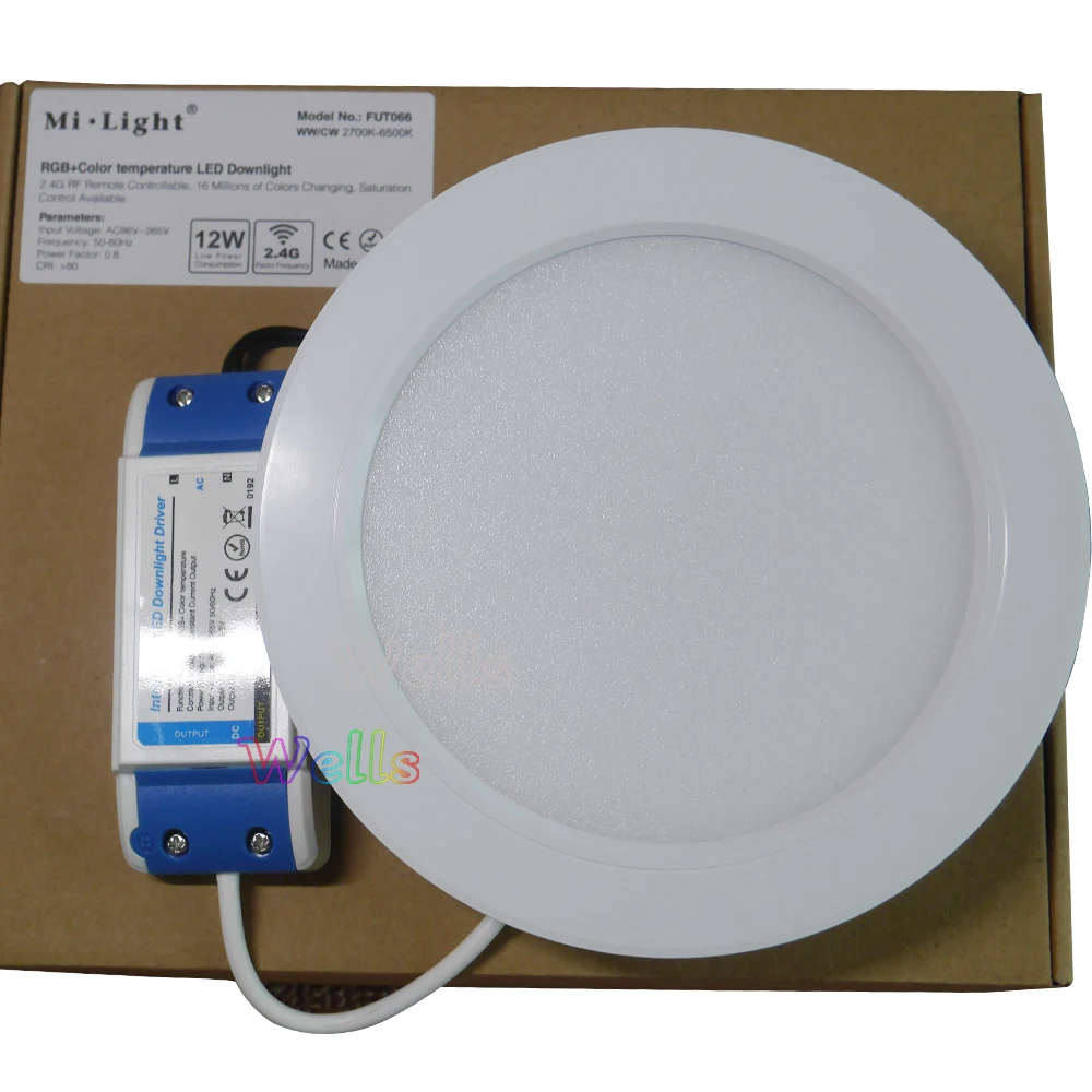 12W RGB + CCT Smart LED Downlight AC 110V 220V Dimmable LED Panel Light Round Compatible with 2.4G Remote / Mobile Wifi Control