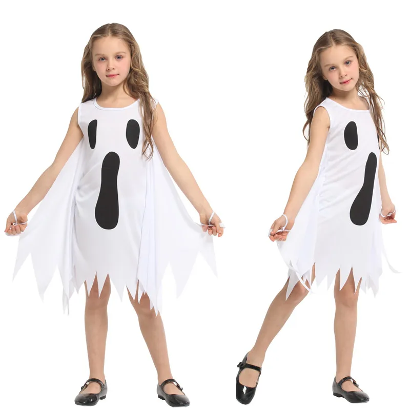 Dziecięcy strój na Halloween, Diabełek, Straszny kostium dla dziewczynek, Diabeł, Biały duch, Cosplay, Karnawał, Purim, Przedstawienie teatralne, Bal maskowy, Sukienka na imprezę.